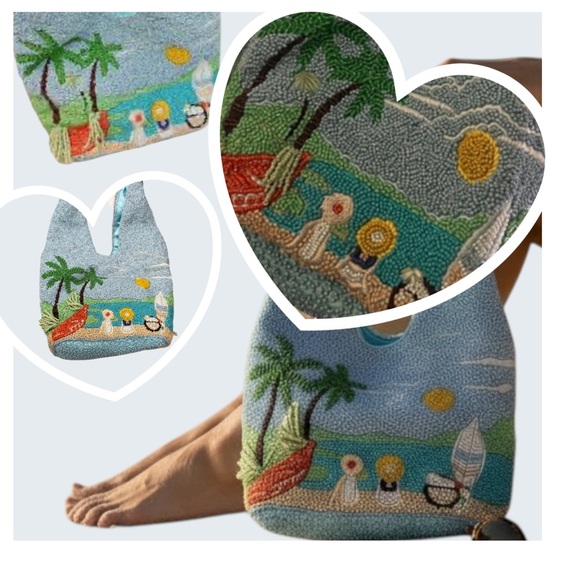 Viral TikTok Beaded Beach Tote | Coastal Grandmother Preppy Vacation Bag - Picture 11 of 11